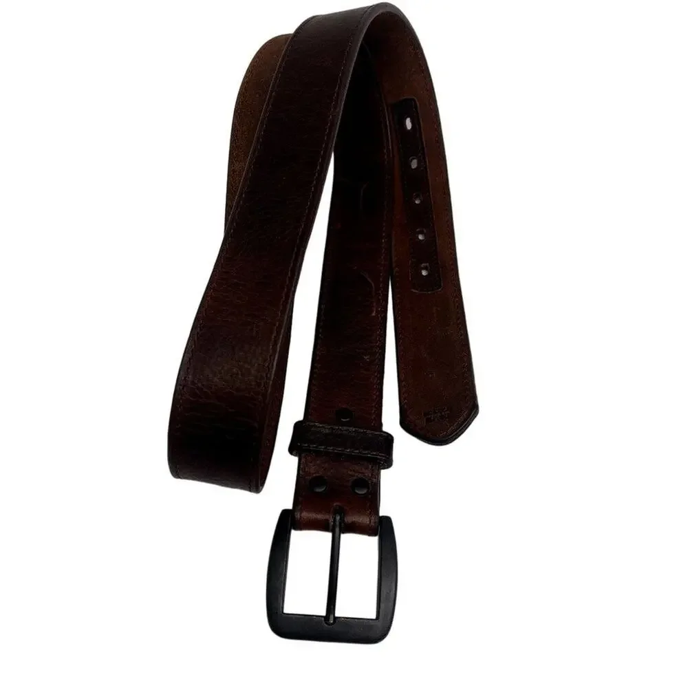 Dominican Republic Belt Men's 40 Genuine Soft Thick Leather Metal Buckle